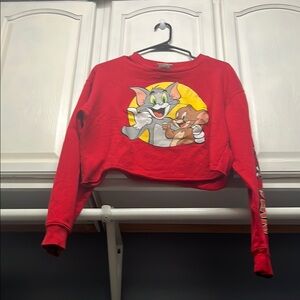 Kids Cartoon Graphic Red Sweatshirt